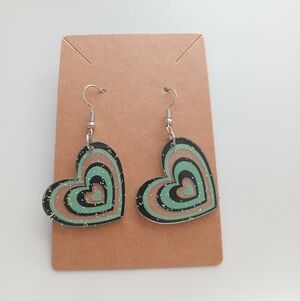 Heart-Shaped Green Earrings